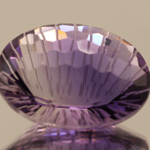 Natural oval cut amethyst gemstone with purple violet color, 19.90 × 11.70 mm