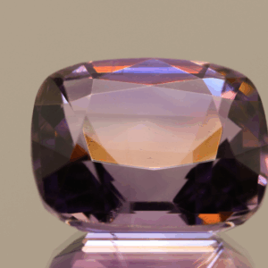 Natural cushion cut amethyst gemstone with purple violet color, 17.50 × 14.40 mm