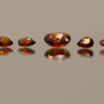 Natural hessonite garnet gemstones 3.6 carats mixed cuts orange color untreated loose stones set