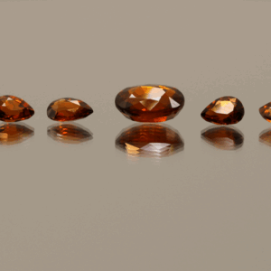Natural hessonite garnet gemstones 3.6 carats mixed cuts orange color untreated loose stones set