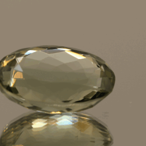 Natural prasiolite gemstone, 14.31 carat, oval cut, pale green color, untreated, loose gemstone, dimensions 19.2 × 12.9 × 8.4 mm, ideal for fine jewelry.