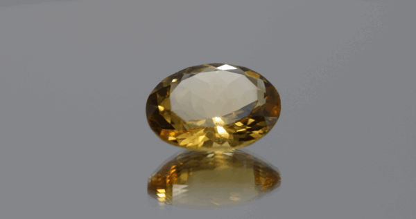Faceted Citrine Gemstone – Yellow Orange, Oval, 8.86 carats