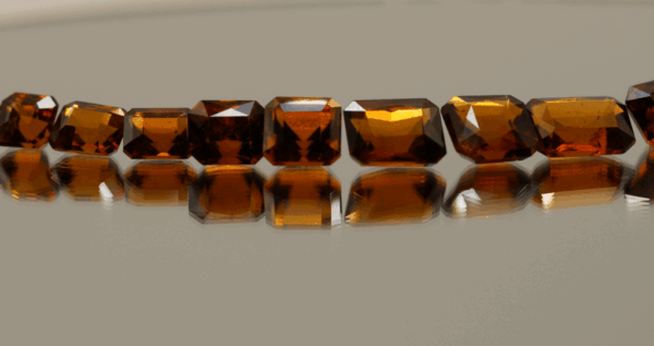 Natural hessonite garnet stones set 41.3 carats total octagon cut orange color untreated gemstones