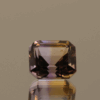 Natural octagon cut ametrine gemstone with purple yellow color, 10.70 × 9.50 mm