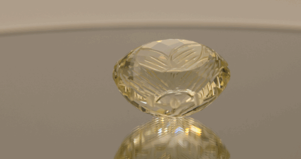 Lemon Quartz gemstone 43.6 carats, natural light yellow oval-cut, premium quality for jewelry