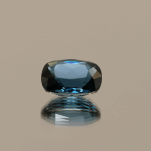 London blue cushion-shaped topaz, 3.52 carat, 10 × 8.1 × 4.9 mm, no treatment, unknown origin.