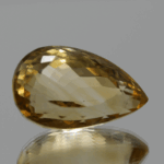 Natural citrine gemstone 17.93 carats pear cut yellow orange color 20.9 x 12.8 mm loose stone