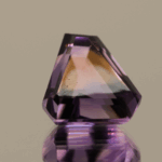 Natural trapezoid cut amethyst gemstone with purple violet color, 12.20 × 11.10 mm