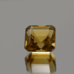 Faceted Citrine Gemstone – Yellow Orange, Octagon, 6.12 carats