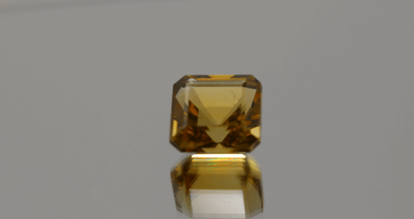 Faceted Citrine Gemstone – Yellow Orange, Octagon, 6.12 carats