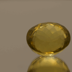 Lemon Quartz gemstone 14.3 carats, natural light yellow oval-cut, premium quality for jewelry