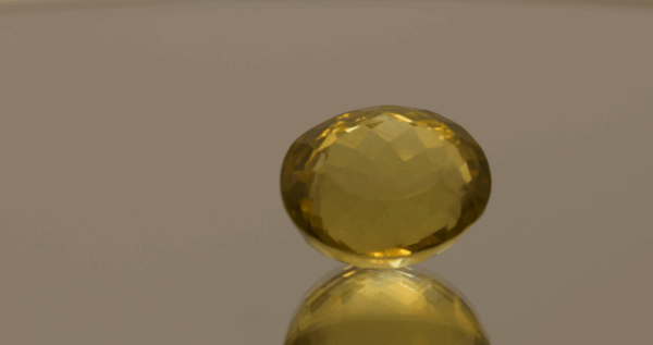 Lemon Quartz gemstone 14.3 carats, natural light yellow oval-cut, premium quality for jewelry