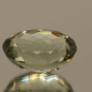 Natural prasiolite gemstone, 14.64 carat, oval cut, pale green color, untreated, loose gemstone, dimensions 18 × 13.5 × 8.9 mm, ideal for fine jewelry.