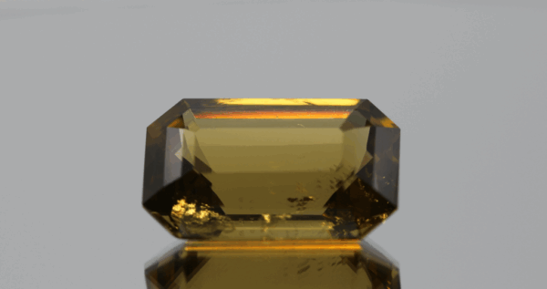 Faceted Citrine Gemstone – Yellow Orange, Octagon, 19.55 carats