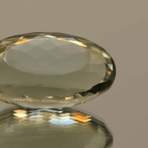 Natural prasiolite gemstone, 19.91 carat, oval cut, pale green color, untreated, loose gemstone, dimensions 22.2 × 13.7 × 10.1 mm, ideal for fine jewelry.