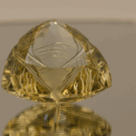 Lemon Quartz gemstone 52.85 carats, natural light yellow trillion cut, loose gemstone