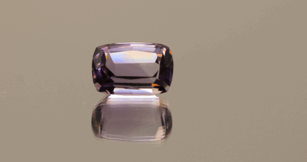 Natural cushion cut amethyst gemstone with purple violet color, 12.50 × 8.00 mm