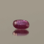 Natural ruby red oval gemstone, 1.72 carat, oval cut, red color, unheated, loose gemstone, dimensions 8.25 × 6.21 × 3.47 mm, origin unknown, AIG certified.