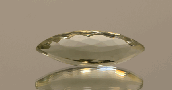 Natural prasiolite gemstone, 13.49 carat, marquise cut, pale green color, untreated, loose gemstone, dimensions 28.1 × 10.4 × 7.6 mm, ideal for fine jewelry.