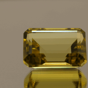 Lemon Quartz gemstone 17.58 carats, natural light yellow octagon-cut, premium quality for jewelry