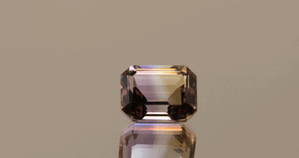 Natural octagon cut ametrine gemstone with purple yellow color, 11.20 × 8.80 mm