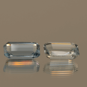 Natural octagon cut aquamarine gemstone with light blue hue, 10.30 × 7.10 mm
