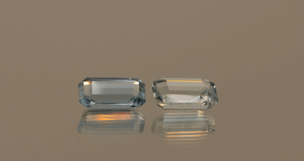 Natural octagon cut aquamarine gemstone with light blue hue, 10.30 × 7.10 mm