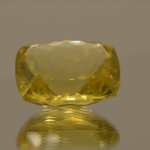 Lemon Quartz gemstone 17.5 carats, natural light yellow square cushion cut, loose gemstone