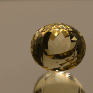 Lemon Quartz gemstone 16.3 carats, natural light yellow oval-cut, premium quality for jewelry