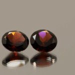 Natural pyrope garnets, 4.12 carats each, round cut, red color, untreated, set of 2