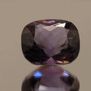 Natural cushion cut amethyst gemstone with purple violet color, 17.80 × 15.90 mm