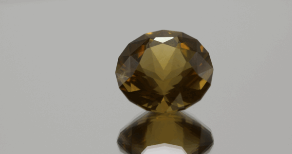 Natural citrine gemstone 13.25 carats round cut yellow orange color 16.1 x 15.8 mm loose stone