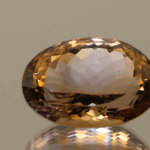 Natural oval cut ametrine gemstone with purple yellow color, 20.20 × 15.00 mm