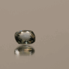 Greenish grey cushion-shaped Burma spinel gemstone, 1.02 carat, 6.54 × 5.59 × 3.29 mm, no treatment, Burma origin, GFCO certified.
