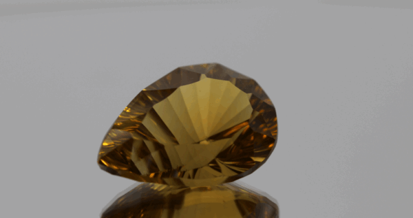 Natural citrine gemstone 17.51 carats pear cut yellow orange color 21.7 x 15.2 mm loose stone