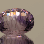 Natural oval cut amethyst gemstone with purple violet color, 17.20 × 14.10 mm
