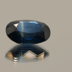 Exotic blue sapphire, oval heat treated, Madagascar origin, 3.83 carat, dimensions 11.12 × 8.32 × 4.69 mm, AIG certified.