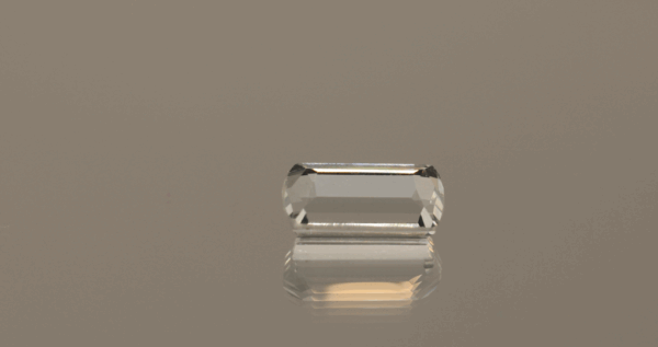 Natural octagon cut aquamarine gemstone with colorless hue, 11.40 × 5.70 mm