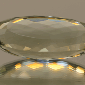 Natural prasiolite gemstone, 31.46 carat, oval cut, pale green color, untreated, loose gemstone, dimensions 29.9 × 14.8 × 9.9 mm, ideal for fine jewelry.