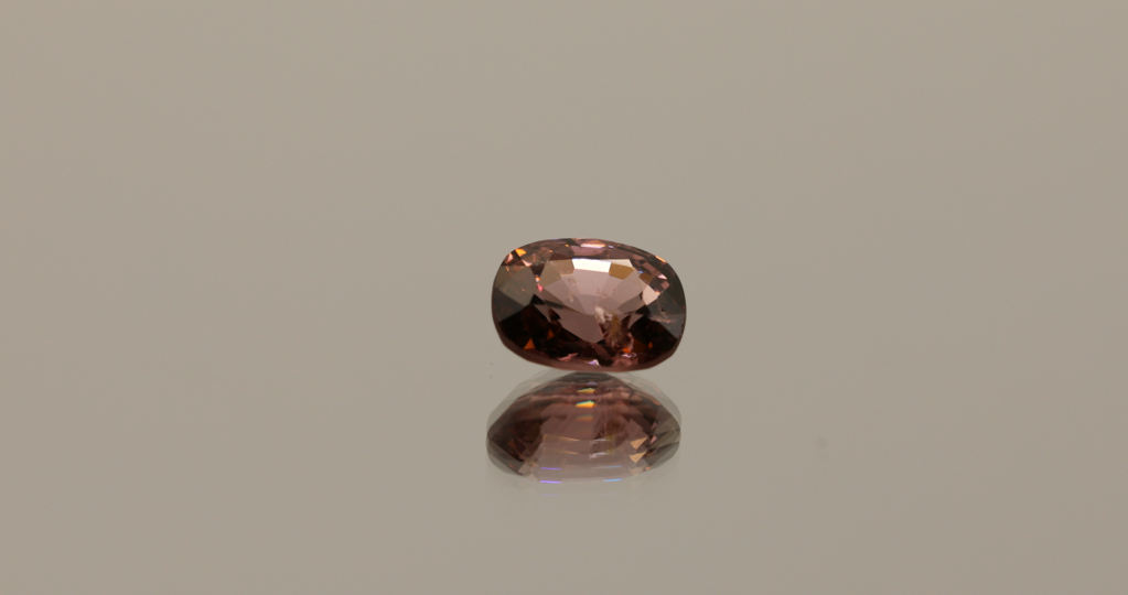 Natural Mahenge spinel, cushion, pink-orange