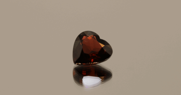 Natural spessartite garnet gemstone 3.7 carats heart cut orange red color untreated loose stone