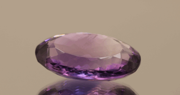 Natural oval cut amethyst gemstone with purple violet color, 22.00 × 15.30 mm