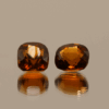 Natural hessonite garnet gemstones 4.65 carats cushion cut orange color untreated loose stones pair