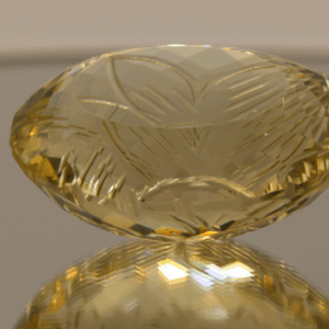 Lemon Quartz gemstone 93.8 carats, natural light yellow oval-cut, premium quality for jewelry