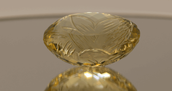 Lemon Quartz gemstone 93.8 carats, natural light yellow oval-cut, premium quality for jewelry