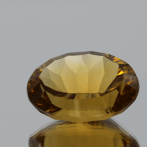 Faceted Citrine Gemstone – Yellow Orange, Oval, 13.56 carats