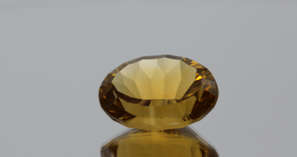 Faceted Citrine Gemstone – Yellow Orange, Oval, 13.56 carats