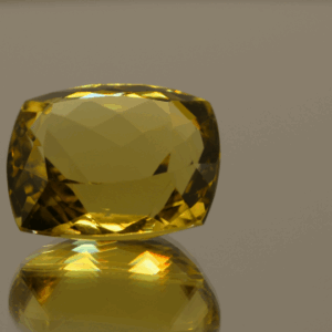 Lemon Quartz gemstone 15.88 carats, natural light yellow square cushion-cut, premium quality for jewelry