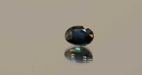 Oval Blue sapphire, 1.26 carat, 7.12 × 5.21 × 3.71 mm, heat-treated, unknown origin, IGI certified.