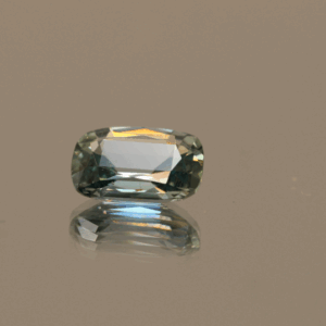 Natural Color Change Sapphire Cushion gemstone, 1.44 carat, cushion cut, light green-blue to pink color, color change, unheated, loose gemstone, dimensions 8.02 × 5.98 × 3.2 mm, origin Madagascar, GFCO certified.